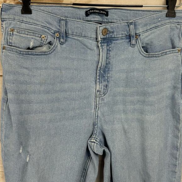 Calvin Klein Jeans Distressed Raw Hem High Rise Skinny Jeans Size 33 - Picture 2 of 13